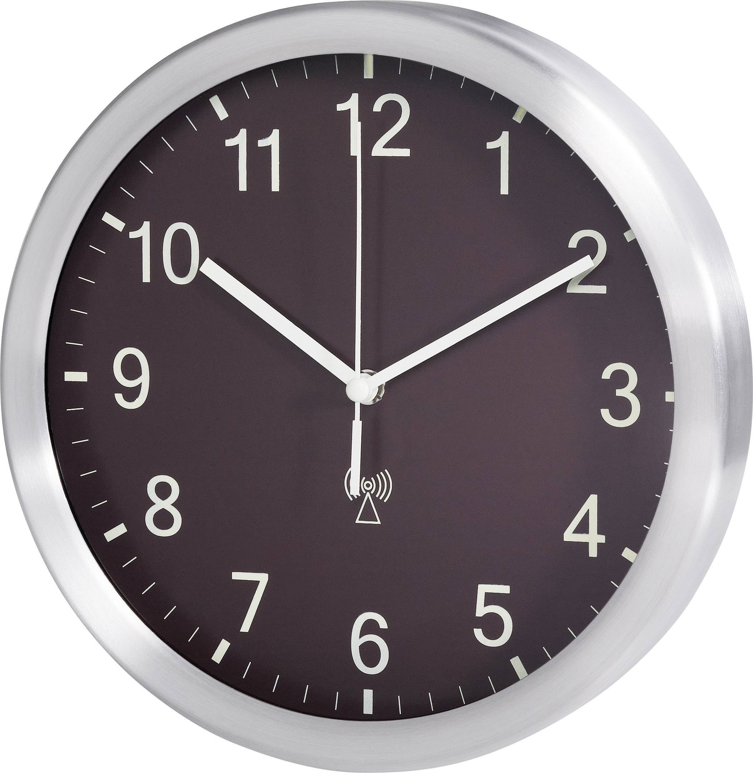 TFA Dostmann 98.1091.08 Funk Wanduhr 25 cm x 4 cm Aluminium (matt)
