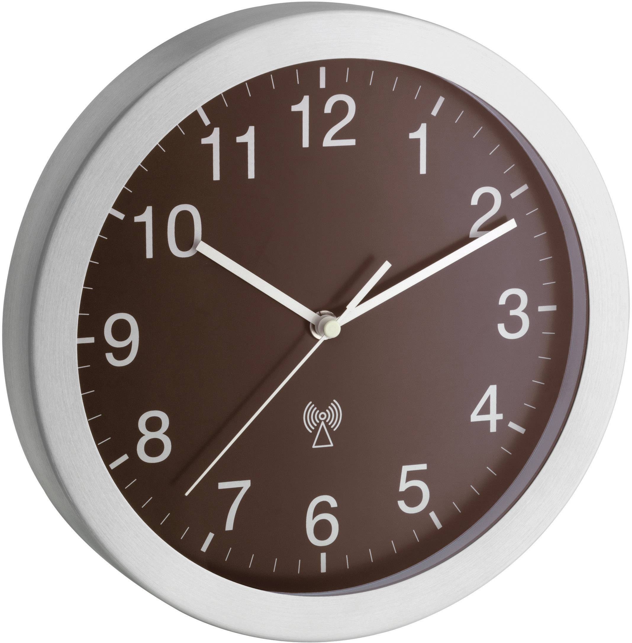 TFA Dostmann 98.1091.08 Funk Wanduhr 25 cm x 4 cm Aluminium (matt)