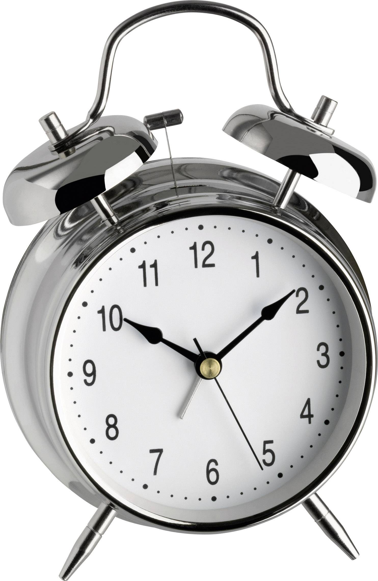 TFA Dostmann 98.1043 Quarz Wecker Silber Alarmzeiten 1