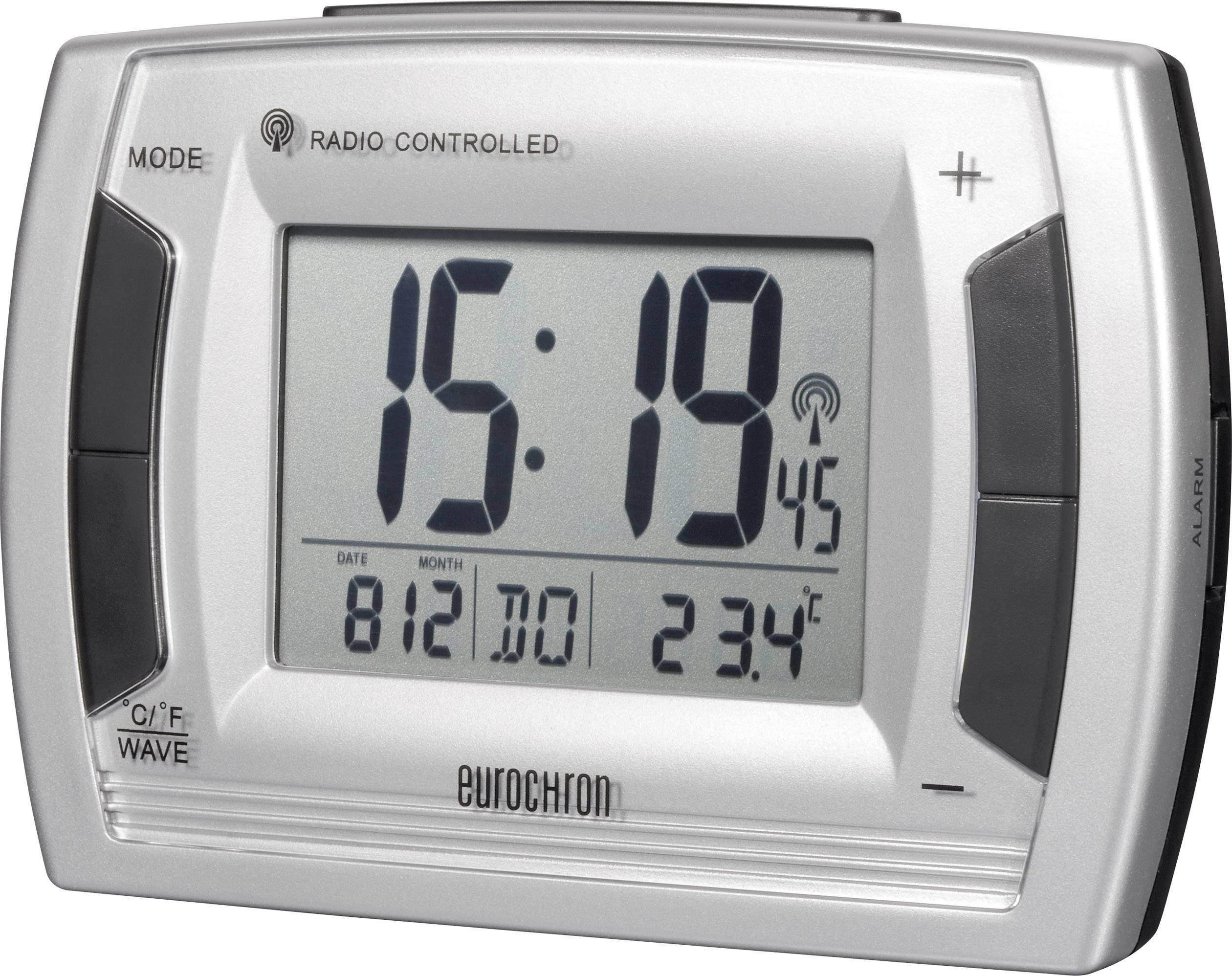 Eurochron RC 236 Funk Wecker Silber, Schwarz Alarmzeiten 2
