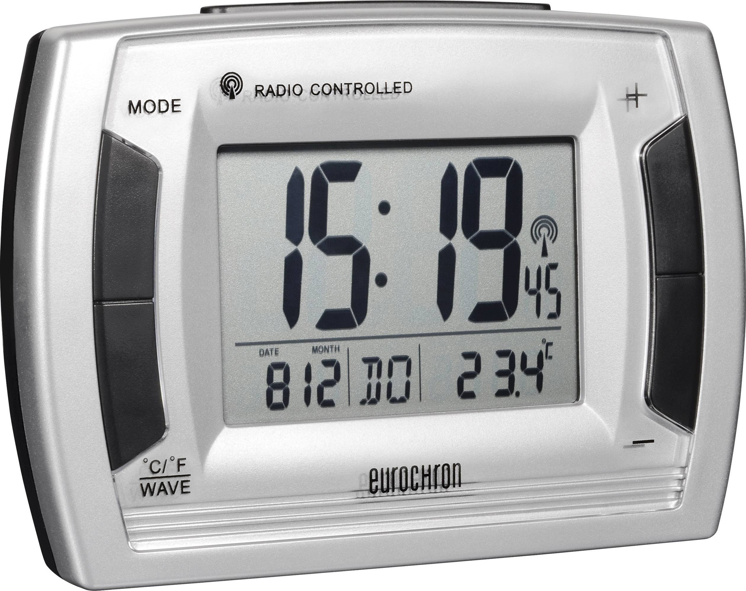 Eurochron RC 236 Funk Wecker Silber, Schwarz Alarmzeiten 2