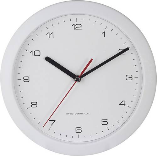 EUROTIME 56786 Funk Wanduhr 25cm x 3.8cm Weiß