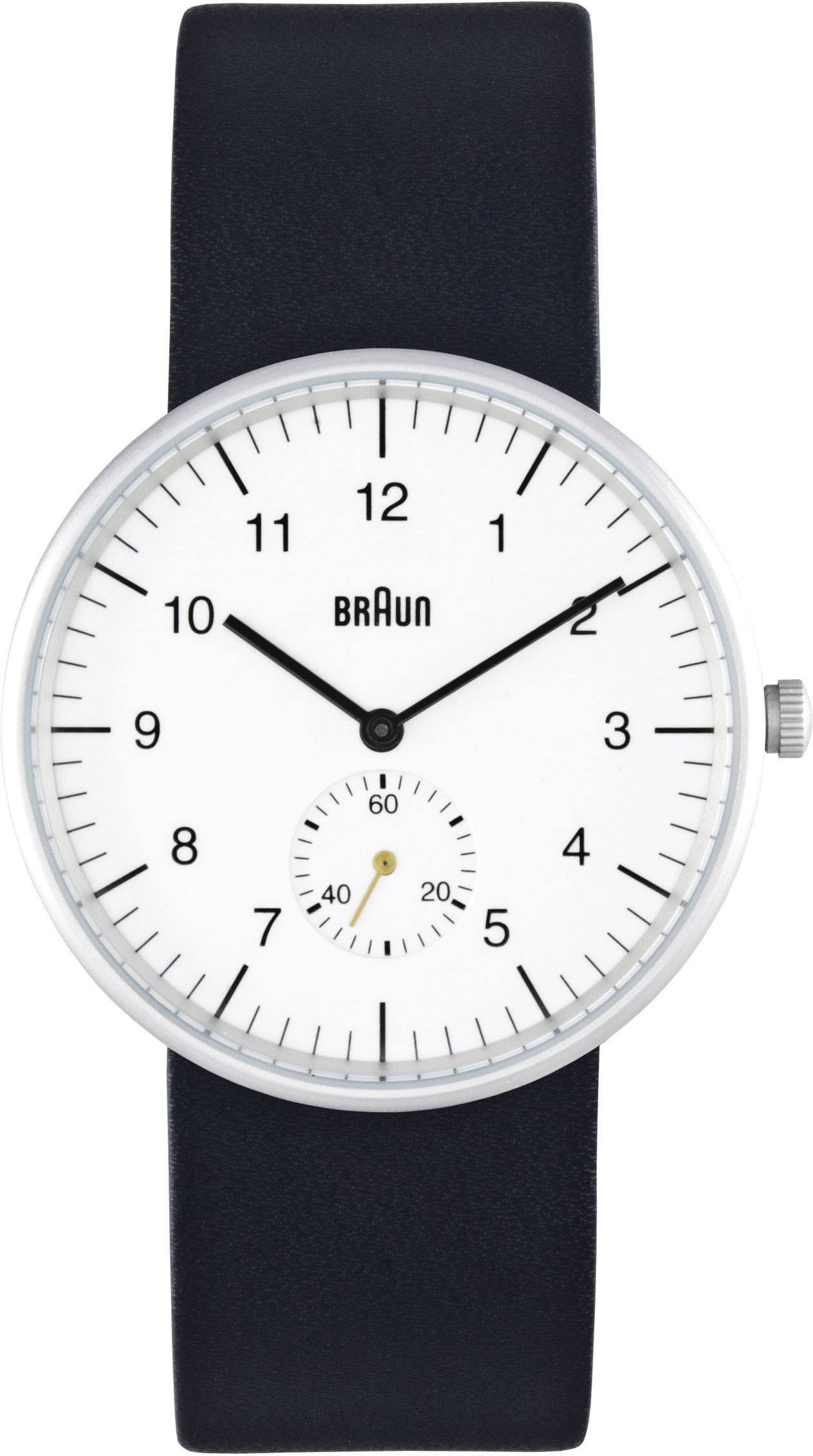 Braun Quarz Armbanduhr BN0024WHBKG (Ø x H) 38mm x 8.5mm Edelstahl Gehäusematerial=Edelstahl Material (Armband)=Leder