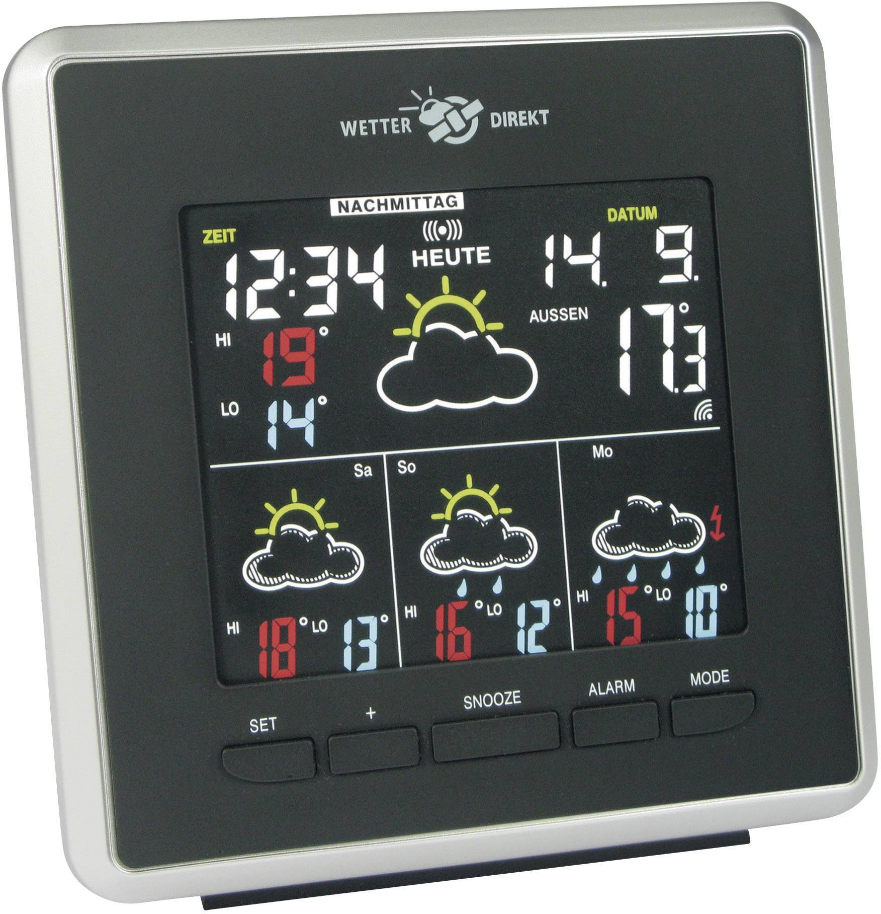 Techno Line WD 4026 Satelliten Wetterstation Vorhersage für 4 Tage