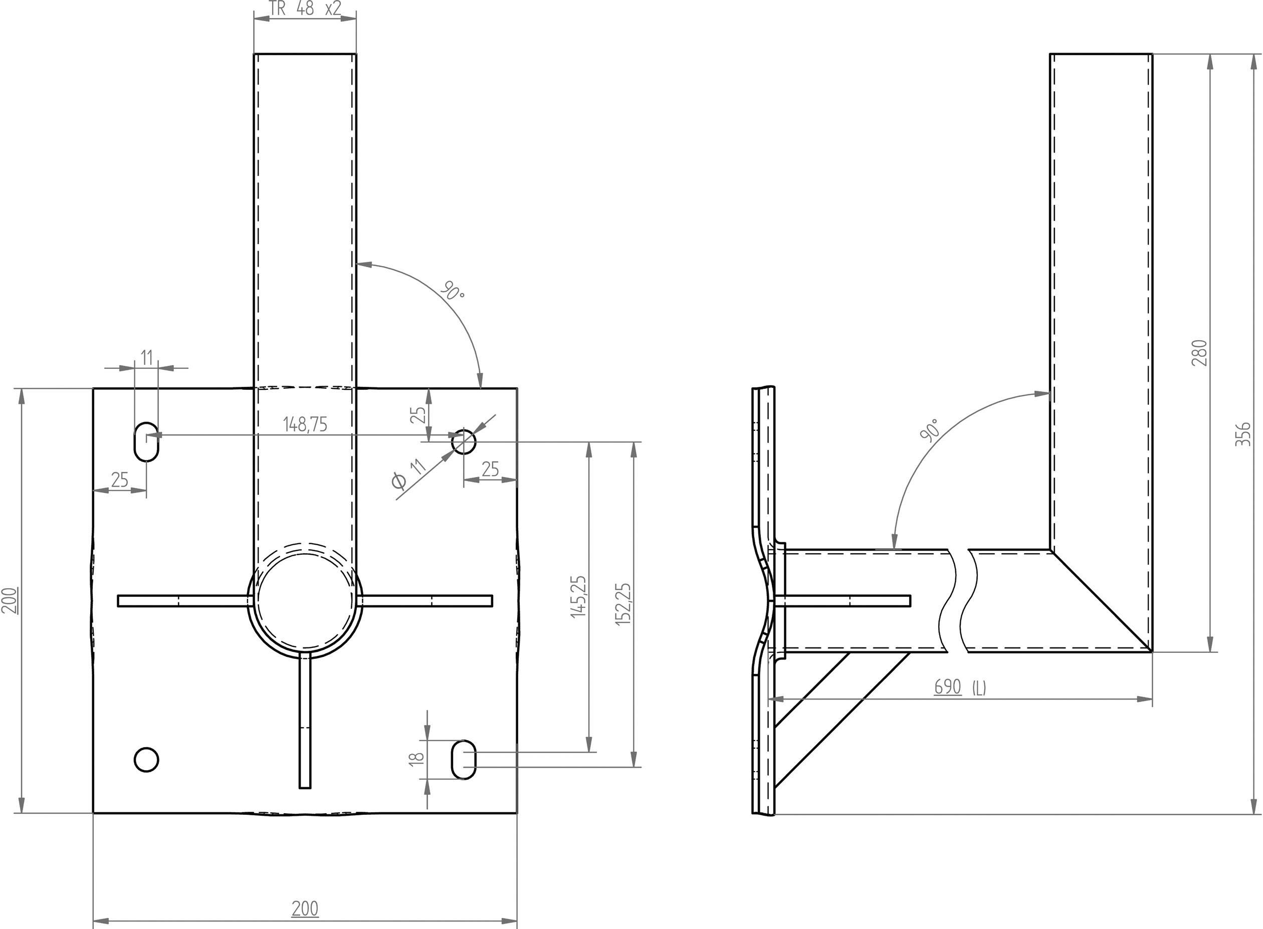 A.S. SAT 24069 SAT-Wandhalterung Wandabstand: 69 cm Passend für Spiegelgröße: Ø < 100 cm  Silber