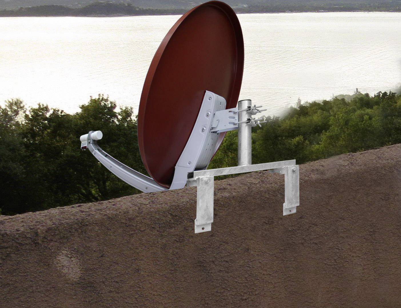 A.S. SAT 32905 SAT-Brüstungshalterung  Passend für Spiegelgröße: Ø < 100 cm  Silber