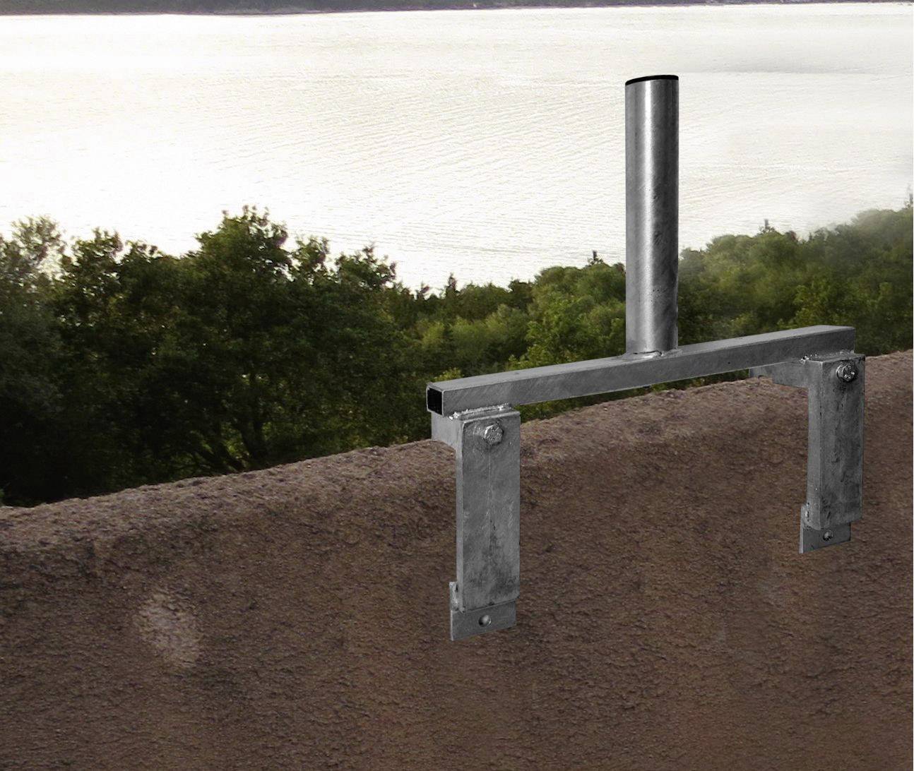 A.S. SAT 32905 SAT-Brüstungshalterung  Passend für Spiegelgröße: Ø < 100 cm  Silber