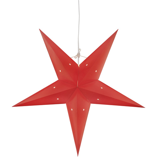 Konstsmide 2964-500 Weihnachtsstern Glühlampe, LED Rot mit ausgestanzten Motiven, mit Schalter