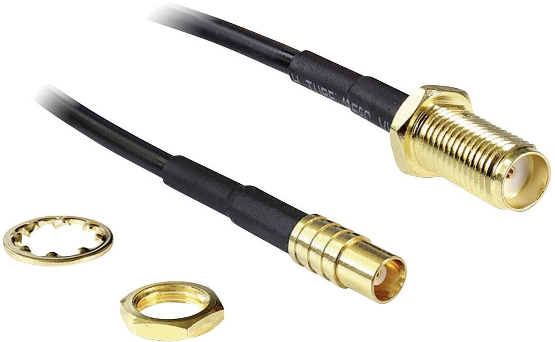 Delock WLAN-Antennen Verlängerungskabel [1x SMA-Buchse - 1x MCX-Stecker] 20.00 cm Schwarz