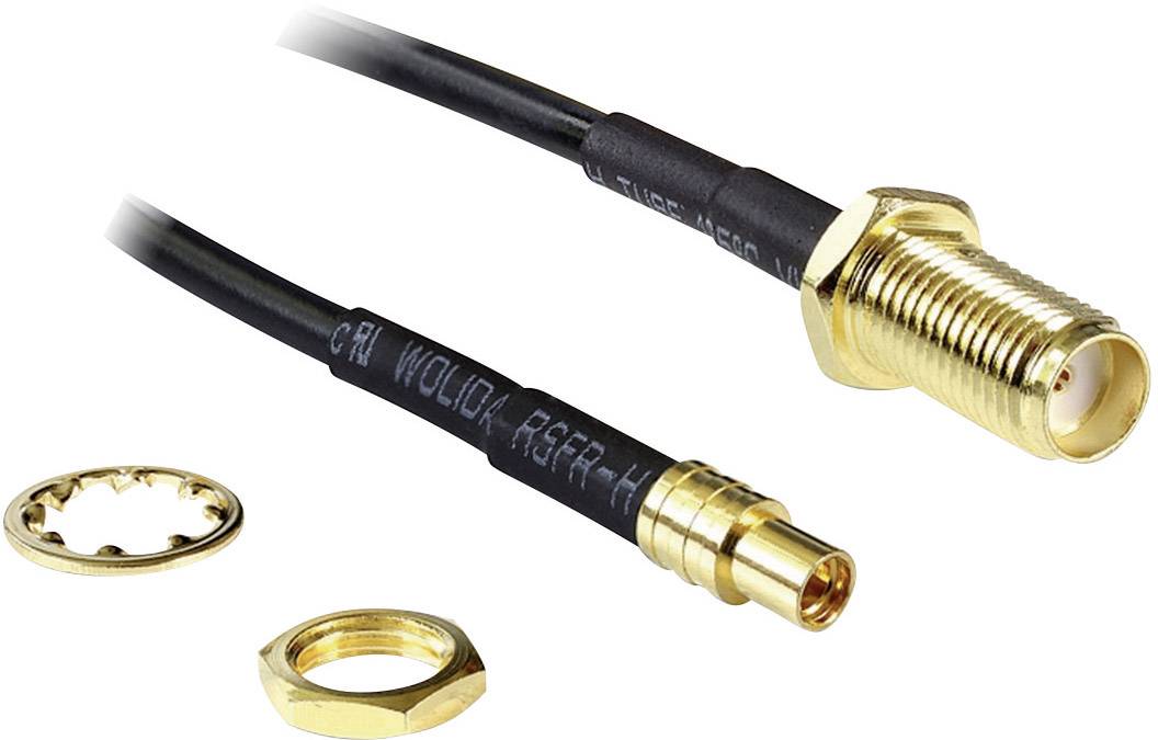 Delock WLAN-Antennen Verlängerungskabel [1x SMA-Buchse - 1x MMCX-Buchse] 20.00 cm Schwarz vergoldete Steckkontakte