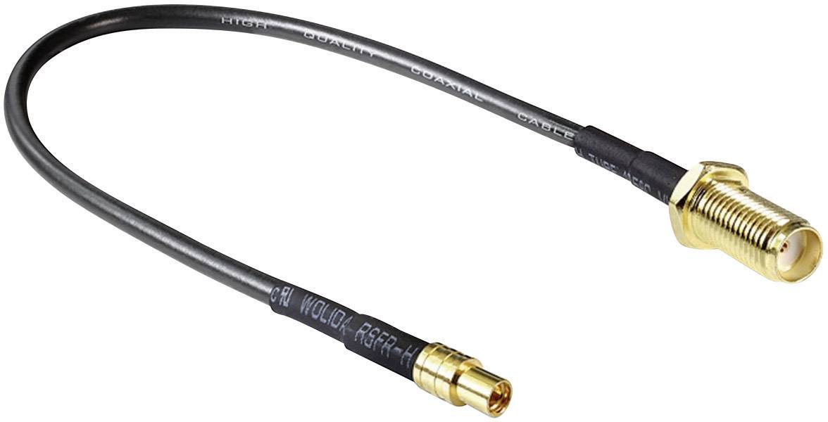 Delock WLAN-Antennen Verlängerungskabel [1x SMA-Buchse - 1x MMCX-Buchse] 20.00 cm Schwarz vergoldete Steckkontakte