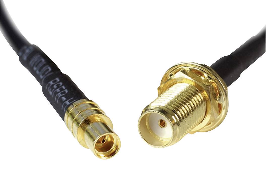 Delock WLAN-Antennen Verlängerungskabel [1x SMA-Buchse - 1x MMCX-Buchse] 20.00 cm Schwarz vergoldete Steckkontakte