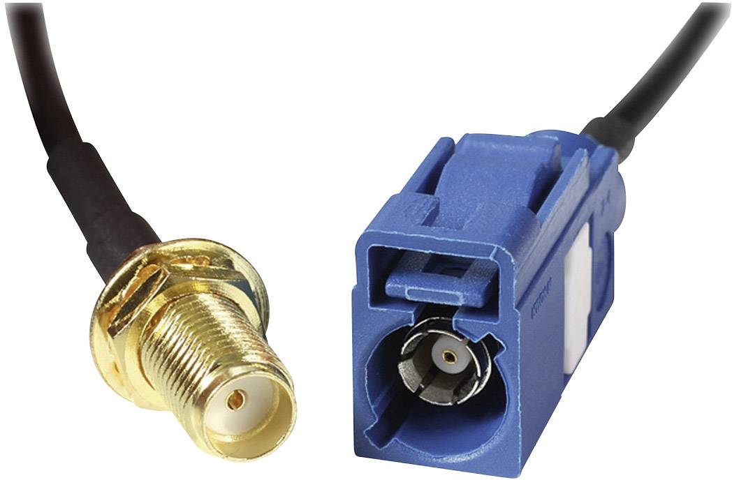 Delock WLAN-Antennen Verlängerungskabel [1x SMA-Buchse - 1x SMBA-(FAKRA) C Buchse] Schwarz
