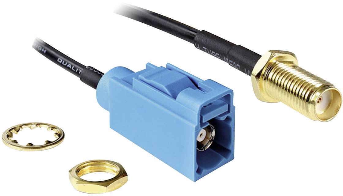Delock WLAN-Antennen Verlängerungskabel [1x SMA-Buchse - 1x SMBA-(FAKRA) Z Buchse] Schwarz