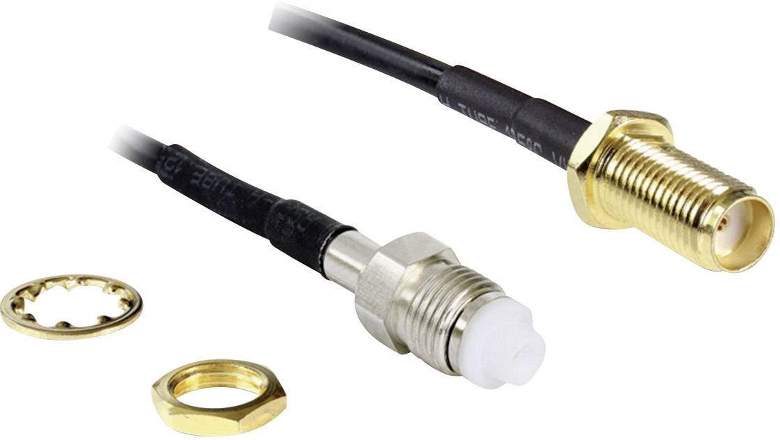 Delock WLAN-Antennen Verlängerungskabel [1x SMA-Buchse - 1x FME-Buchse] 0.20 m Schwarz
