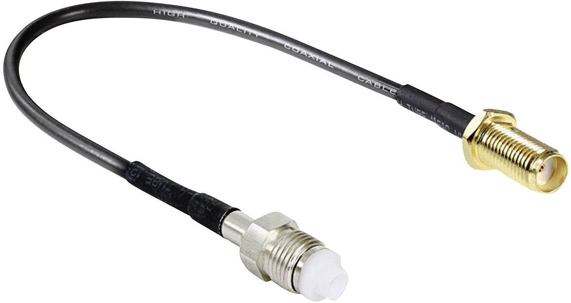 Delock WLAN-Antennen Verlängerungskabel [1x SMA-Buchse - 1x FME-Buchse] 0.20 m Schwarz