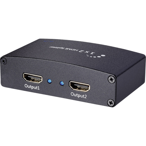 SpeaKa Professional 2 Port HDMI-Splitter Ultra HD-fähig, 3D-Wiedergabe möglich 3840 x 2160 Pixel Schwarz