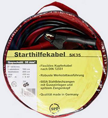 SET® SK35 Starthilfekabel 35mm² Kupfer 4.50m mit Stahlblech-Zangen, ohne Schutzschaltung