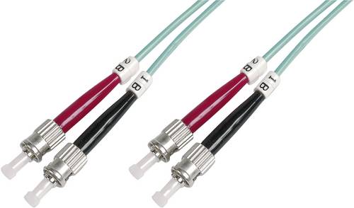 Digitus Glasfaser LWL Anschlusskabel [1x ST-Stecker - 1x ST-Stecker] 50/125 µ Multimode OM3 1.00m