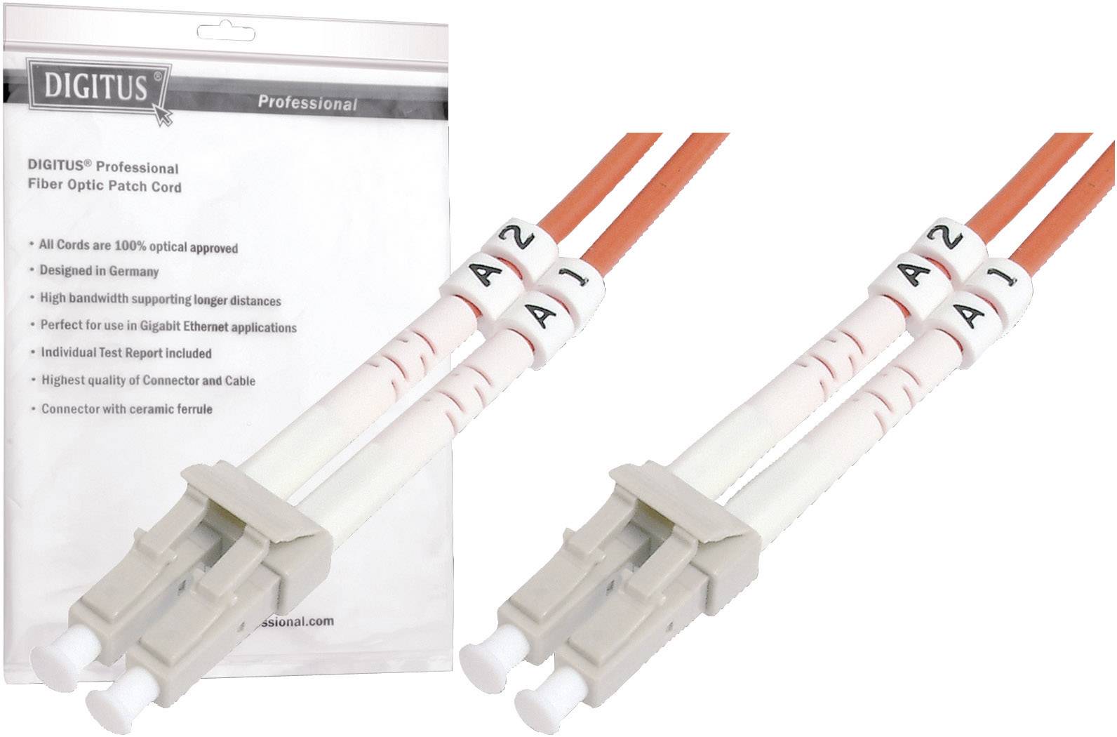 Digitus DK-2533-03 Glasfaser LWL Anschlusskabel [1x LC-Stecker - 1x LC-Stecker] 50/125 µ Multimode OM2 3.00 m