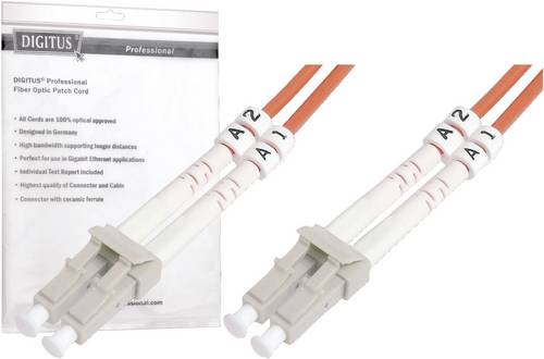 Digitus Glasfaser LWL Anschlusskabel [1x LC-Stecker - 1x LC-Stecker] 50/125 µ Multimode OM3 3.00m