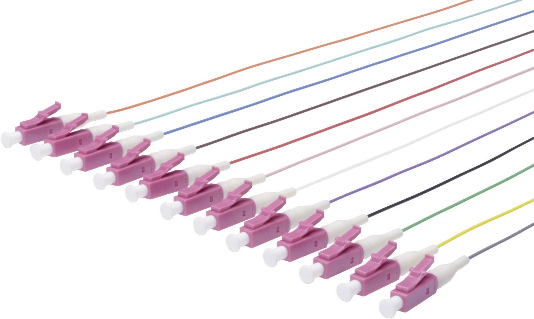 Digitus DK-25332-02-4 Glasfaser LWL Anschlusskabel 2.00m Weiß, Violett, Schwarz, Türkis, Rot, Pink, Orange, Grün, Grau, Gelb