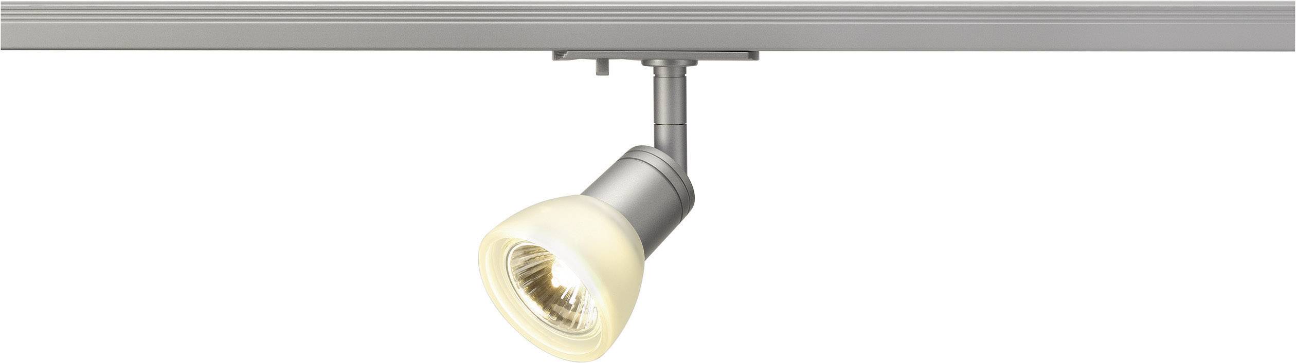 SLV Puria 143454 Hochvolt-Schienensystem-Leuchte 1phasig GU10 50W Halogen, LED Silber-Grau