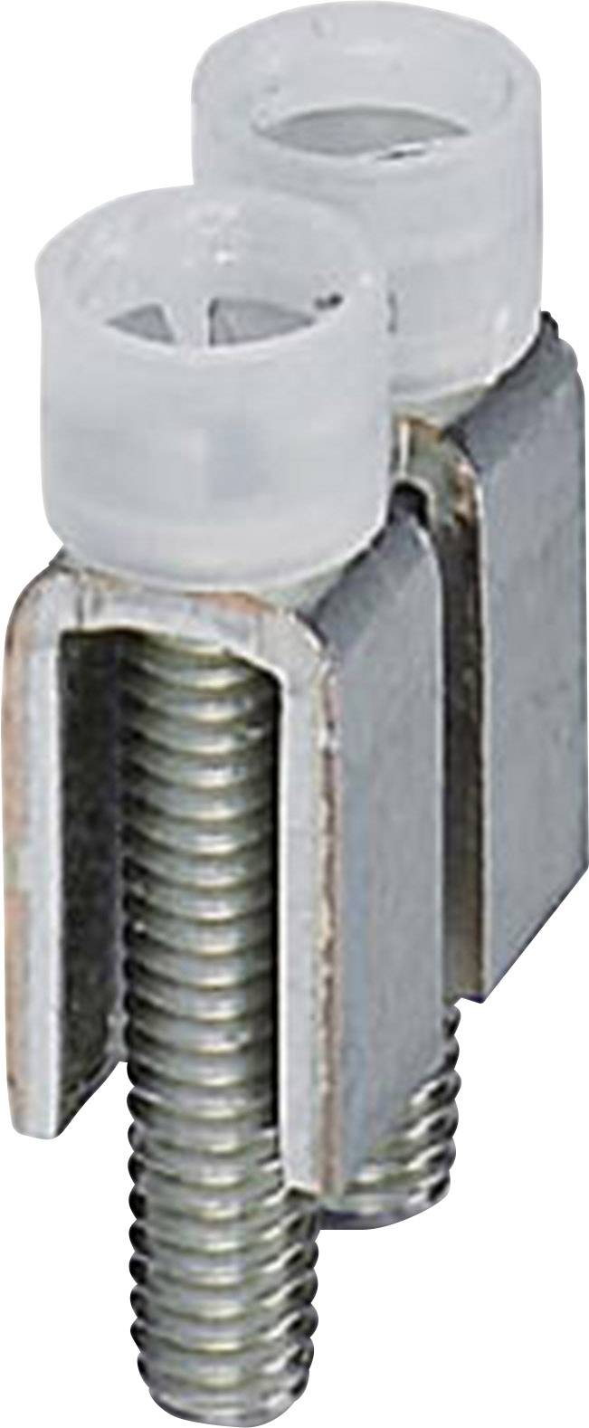 Metallschiene mit zwei Schrauben, geeignet für Befestigungszwecke in Bau- oder Montagesituationen.