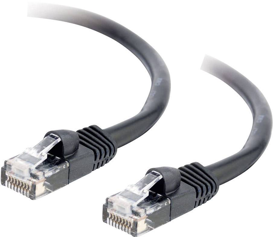 C2G 83180 RJ45 Netzwerkkabel, Patchkabel CAT 5e U/UTP 0.50 m Schwarz 1 St.
