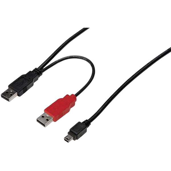 Digitus USB 2.0 Y-Kabel [2x USB 2.0 Stecker A - 1x USB 2.0 Stecker intern 5pol.] 1.00 m Schwarz