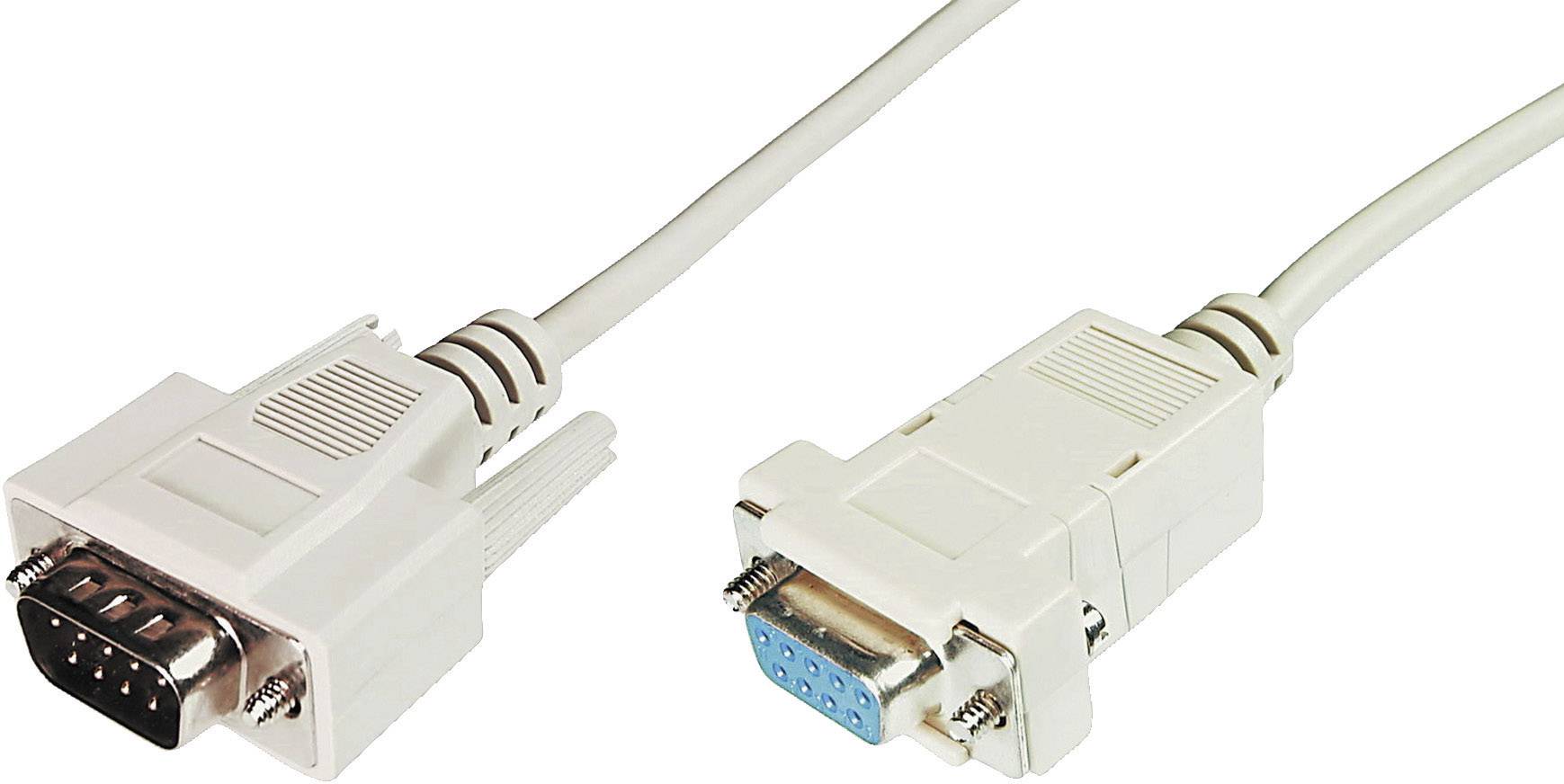 Digitus Seriell Anschlusskabel [1x D-SUB-Stecker 9pol. - 1x D-SUB-Buchse 9pol.] 2.00 m Beige