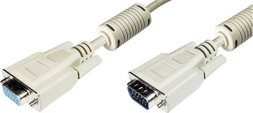 Digitus VGA Verlängerungskabel 20.00m schraubbar, mit Ferritkern Grau [1x VGA-Stecker - 1x VGA-Buch