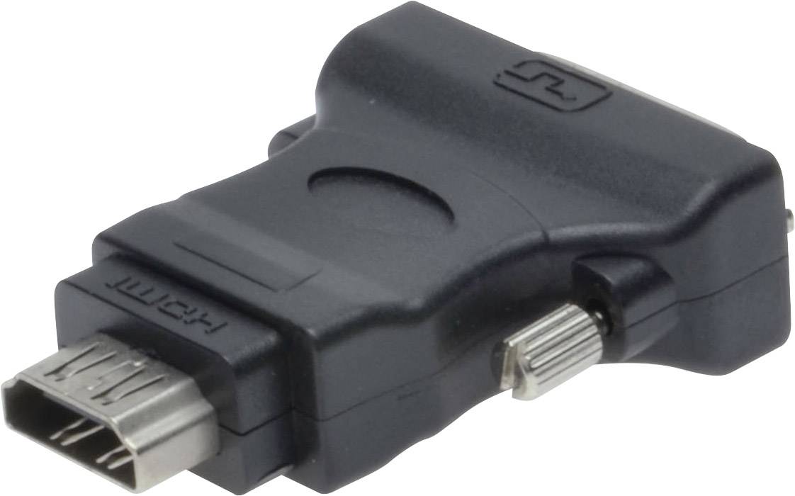 Digitus AK-320500-000-S DVI / HDMI Adapter [1x DVI-Stecker 18+1pol. - 1x HDMI-Buchse] Schwarz