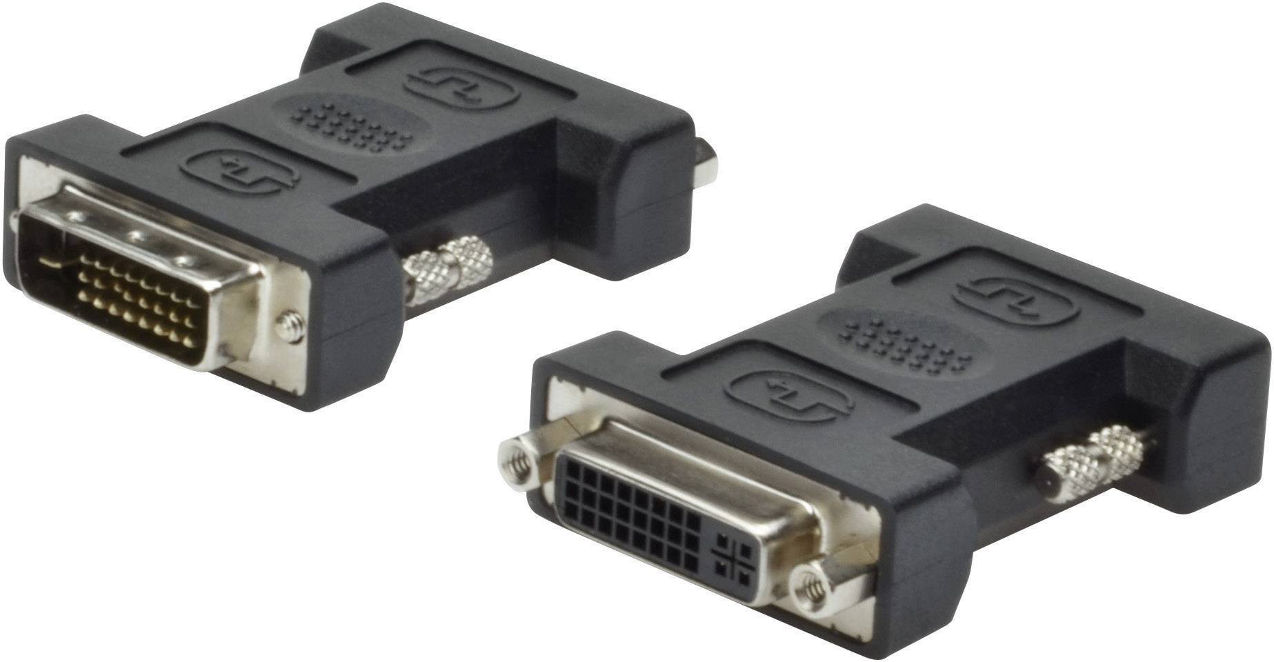 Digitus AK-320502-000-S DVI Adapter [1x DVI-Stecker 24+1pol. - 1x DVI-Buchse 24+5pol.] Schwarz