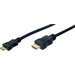 Digitus HDMI Anschlusskabel HDMI-A Stecker, HDMI-Mini-C Stecker 2.00m Schwarz AK-330106-020-S vergoldete Steckkontakte HDMI-Kabel