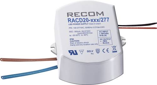 Recom Lighting RACD20-1050/277 LED-Konstantstromquelle 20W 1050mA 19 V/DC Betriebsspannung max.: 277