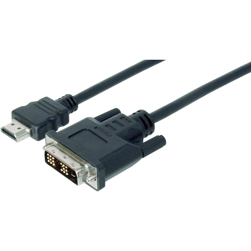 Digitus HDMI / DVI Anschlusskabel 2.00 m AK-330300-020-S schraubbar Schwarz [1x HDMI-Stecker - 1x DV