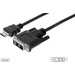 Digitus HDMI / DVI Adapterkabel HDMI-A Stecker, DVI-D 18+1pol. Stecker 3.00m Schwarz AK-330300-030-S schraubbar HDMI-Kabel