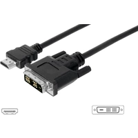 Digitus HDMI / DVI Adapterkabel HDMI-A Stecker, DVI-D 18+1pol. Stecker 3.00m Schwarz AK-330300-030-S schraubbar HDMI-Kabel Digitus HDMI / DVI Adapterkabel HDMI-A Stecker, DVI-D 18+1pol. Stecker 3.00m Schwarz AK-330300-030-S schraubbar HDMI-Kabel