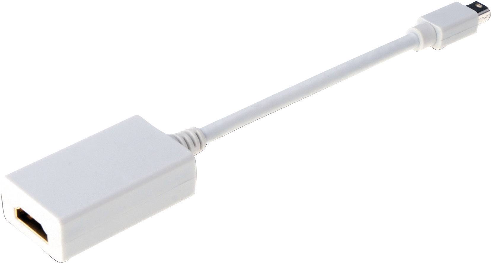 Digitus AK-340404-001-W DisplayPort / HDMI Adapter [1x Mini-DisplayPort Stecker - 1x HDMI-Buchse] Weiß 15.00 cm