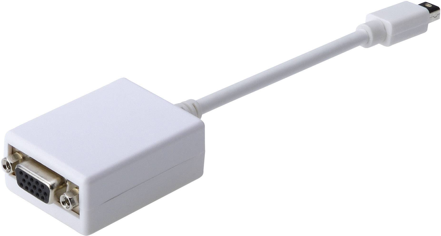 Digitus AK-340412-001-W DisplayPort / VGA Adapter [1x Mini-DisplayPort Stecker - 1x VGA-Buchse] Weiß 15.00 cm
