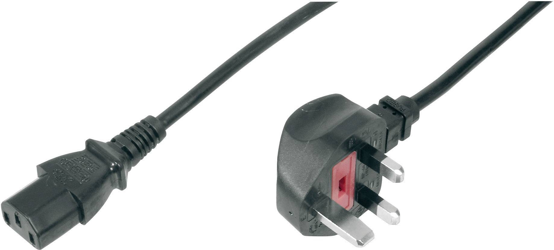 Digitus Strom Anschlusskabel [1x UK-Stecker - 1x Kaltgeräte-Buchse C13] 1.80 m Schwarz