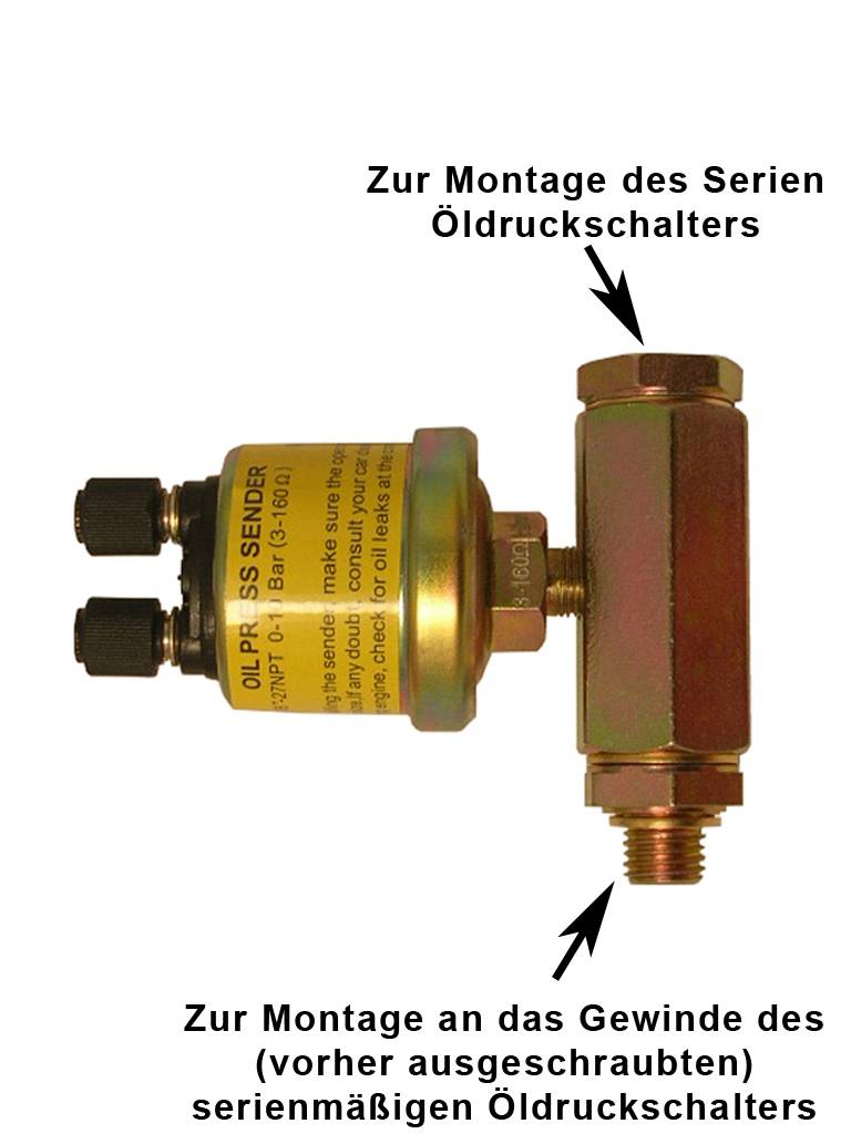 Raid hp 660436 T-Adapter Serien Öldruckschalter M10 x 1, M14 x 1.5, M12x1.5
