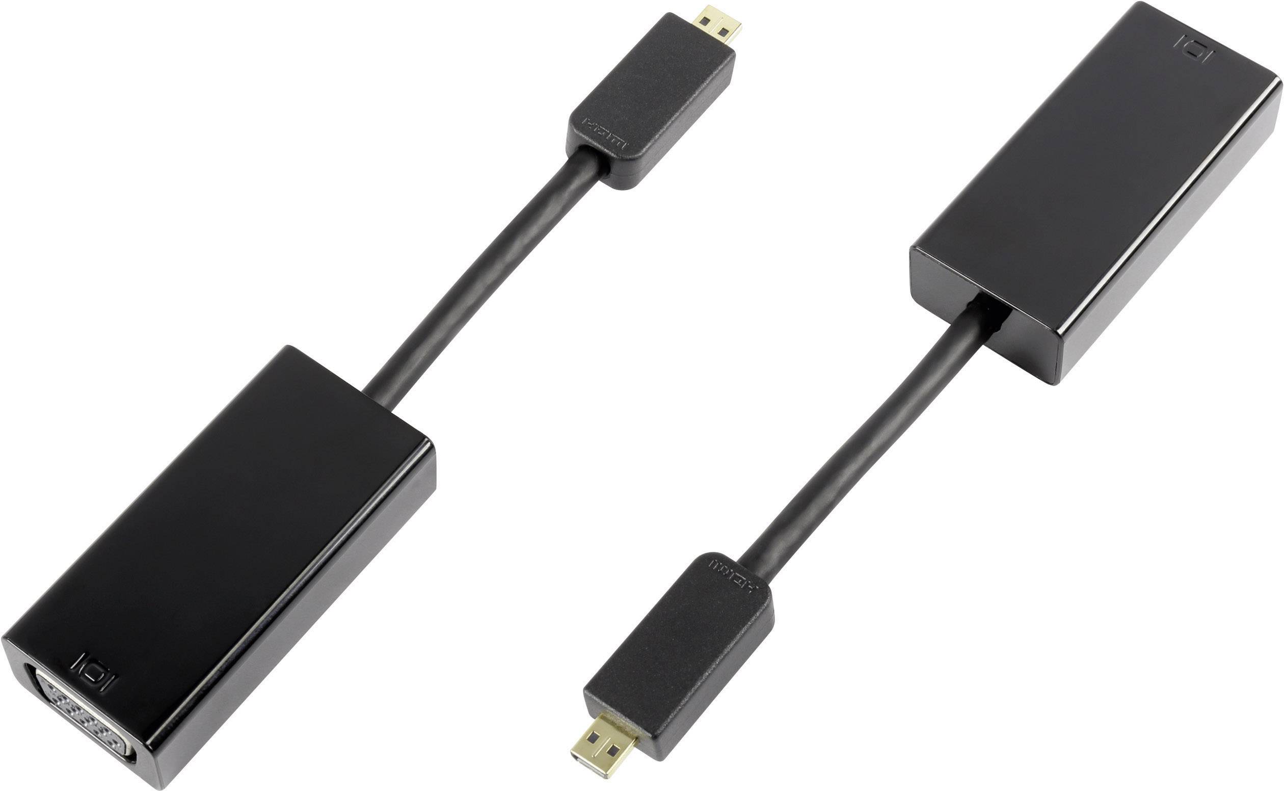 Renkforce RF-4187253 HDMI / VGA Adapter [1x HDMI-Stecker D Micro - 1x VGA-Buchse] Schwarz  0.05 m