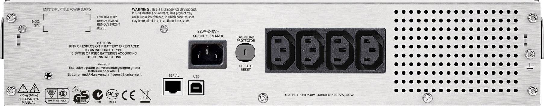 APC by Schneider Electric Smart-UPS SMC1000I-2U 19 Zoll USV 1000 VA