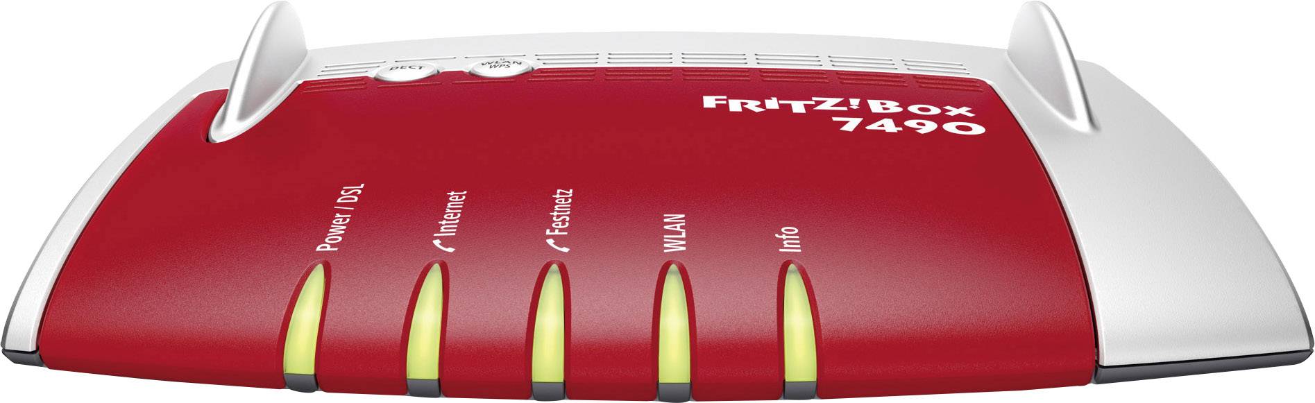 AVM FRITZ!Box 7490 WLAN Router mit Modem Integriertes Modem: ADSL, ADSL2+, VDSL 2.4 GHz, 5 GHz 1.75 GBit/s