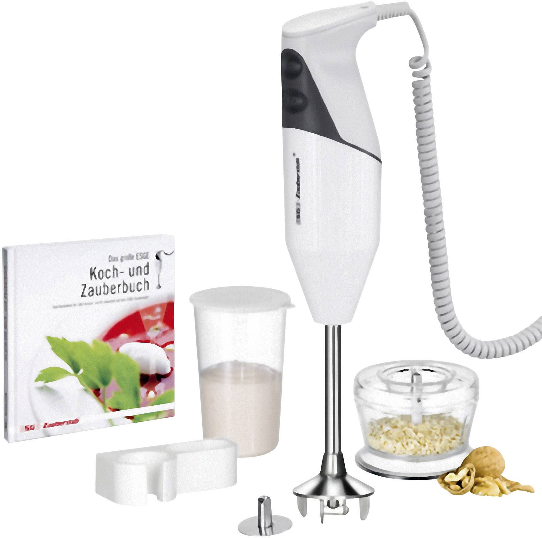 ESGE M160G Stabmixer 160W mit Zerkleinereraufsatz, mit Mixbecher Weiß