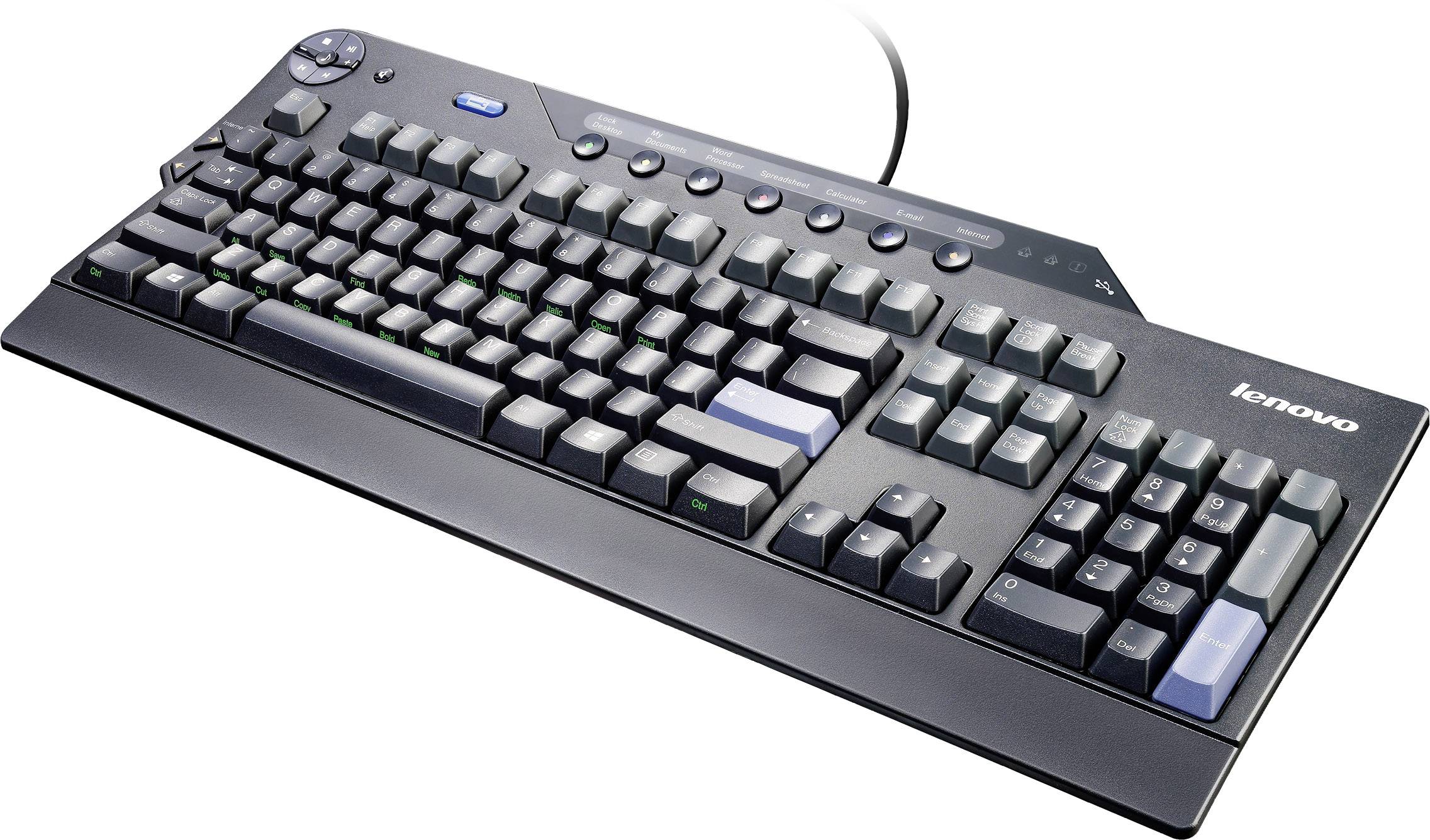 Lenovo Enhanced Performance USB Tastatur Deutsch, QWERTZ Schwarz USB-Anschluss