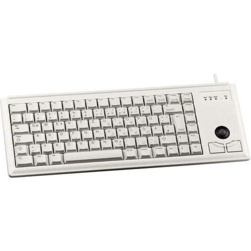 Cherry Compact-Keyboard G84-4400 USB Tastatur Deutsch, QWERTZ Grau Integrierter Trackball, Maustasten