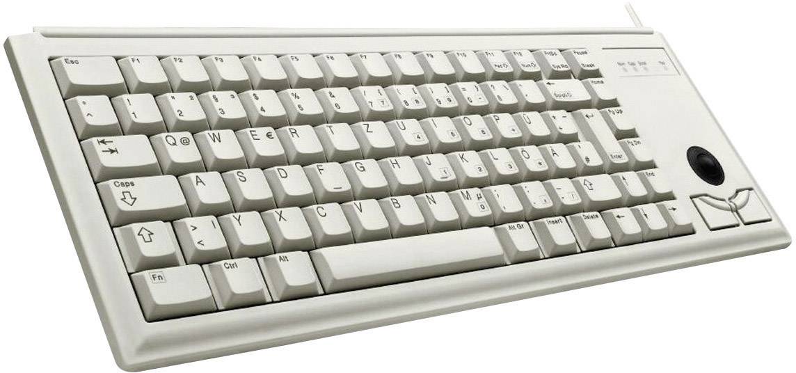 CHERRY Compact-Keyboard G84-4400 USB Tastatur Deutsch, QWERTZ Grau Integrierter Trackball, Maustasten